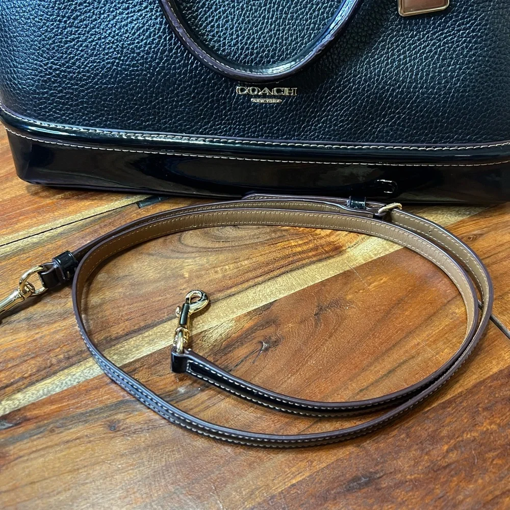Coach‎ Black Pebbled Leather Satchel